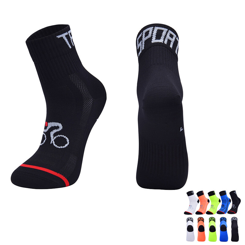 Pro Men Women Road Cycling Riding Bicycle Bike Sports Ankle Socks MTB BMX Black