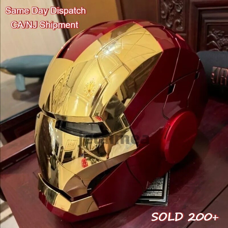 Iron Man Gold Mask Cosplay AUTOKING MK5 1:1 Helmet Wearable Voice-control US