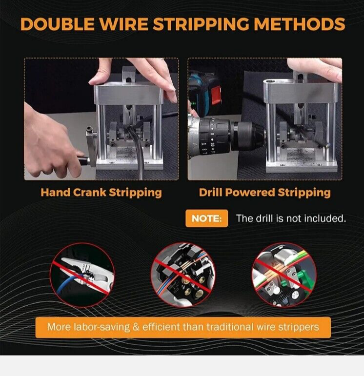 Mini Hand Crank Drill Powered Wire Stripping Machine Manual Wire Stripper F3F5