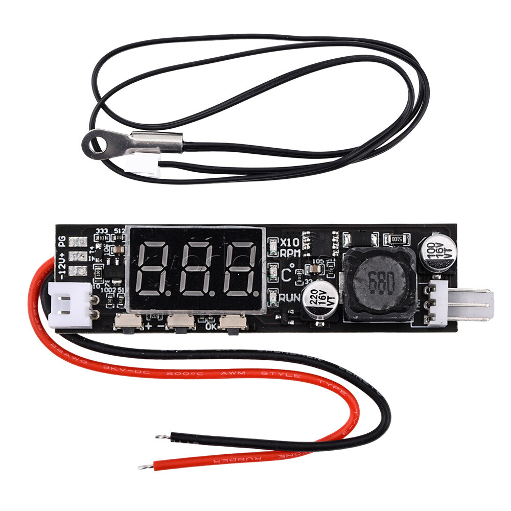 DC12V 2-3 Wire Fan Temperature Speed Controller with Temperature Sensor Probe