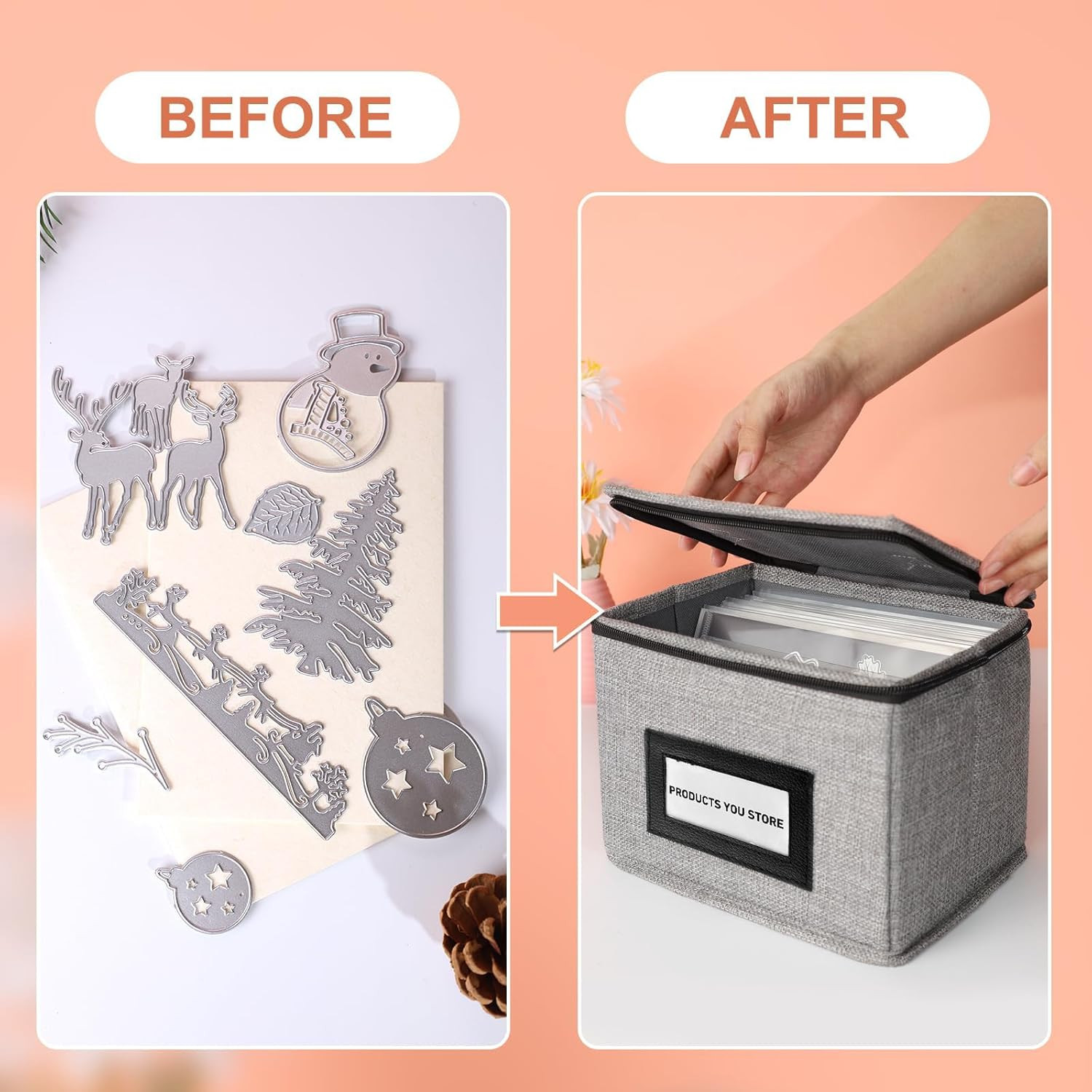 Die Cut Storage Box,Die Cut Storage Organizer,Fully-Padded inside with Sturdy Co