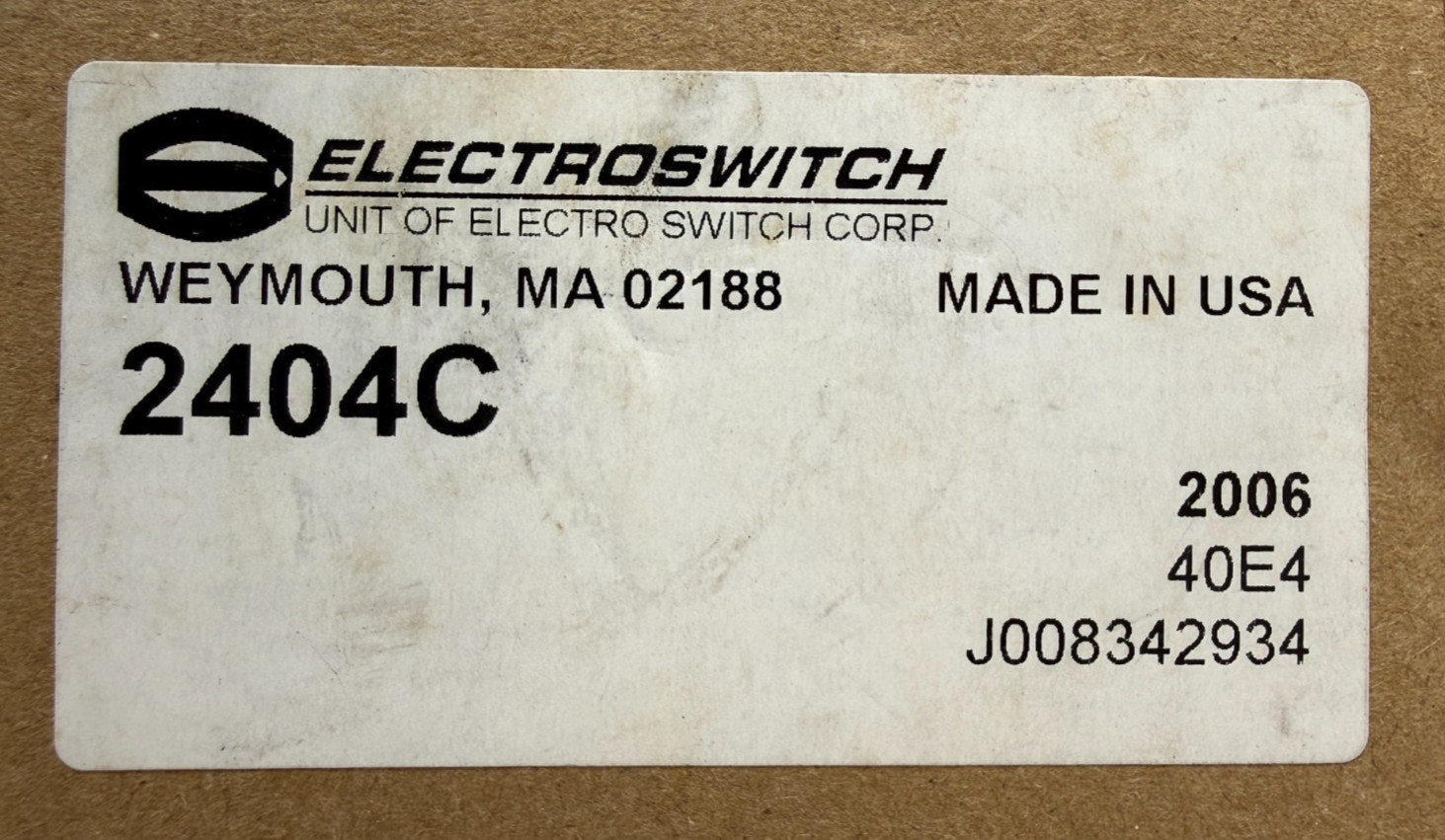 Electroswitch 2404C Rotary Voltmeter Selector Switch 4 Position 600VAC