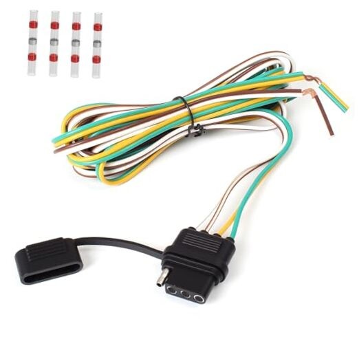 16AWG 5FT 4 Prong Trailer Wiring Harness Plug Female end Replacement 16AWG-5FT