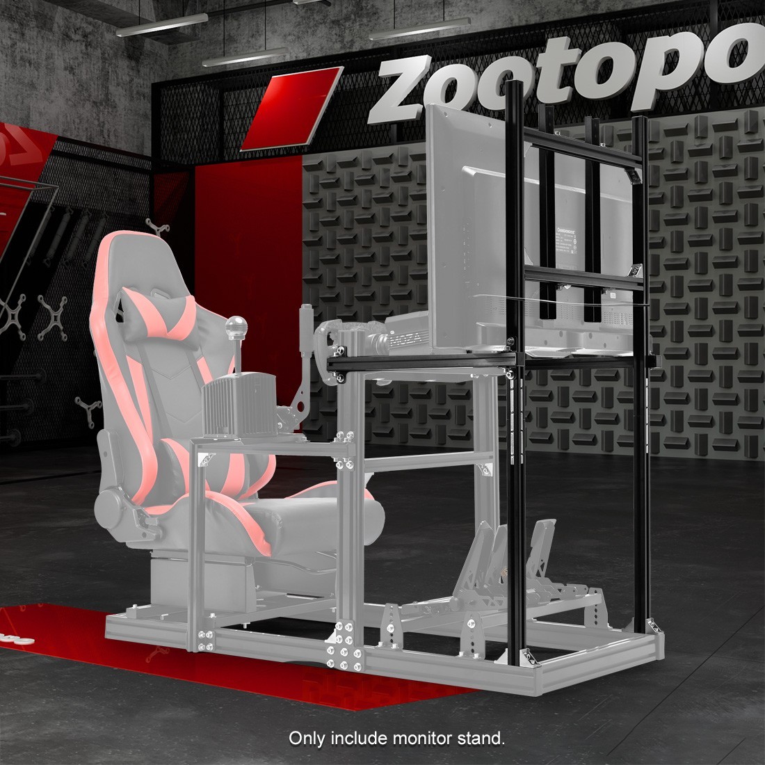 Zootopo Racing Sim Cockpit Monitor Stand Supporting Monitors From 27  To 65 In