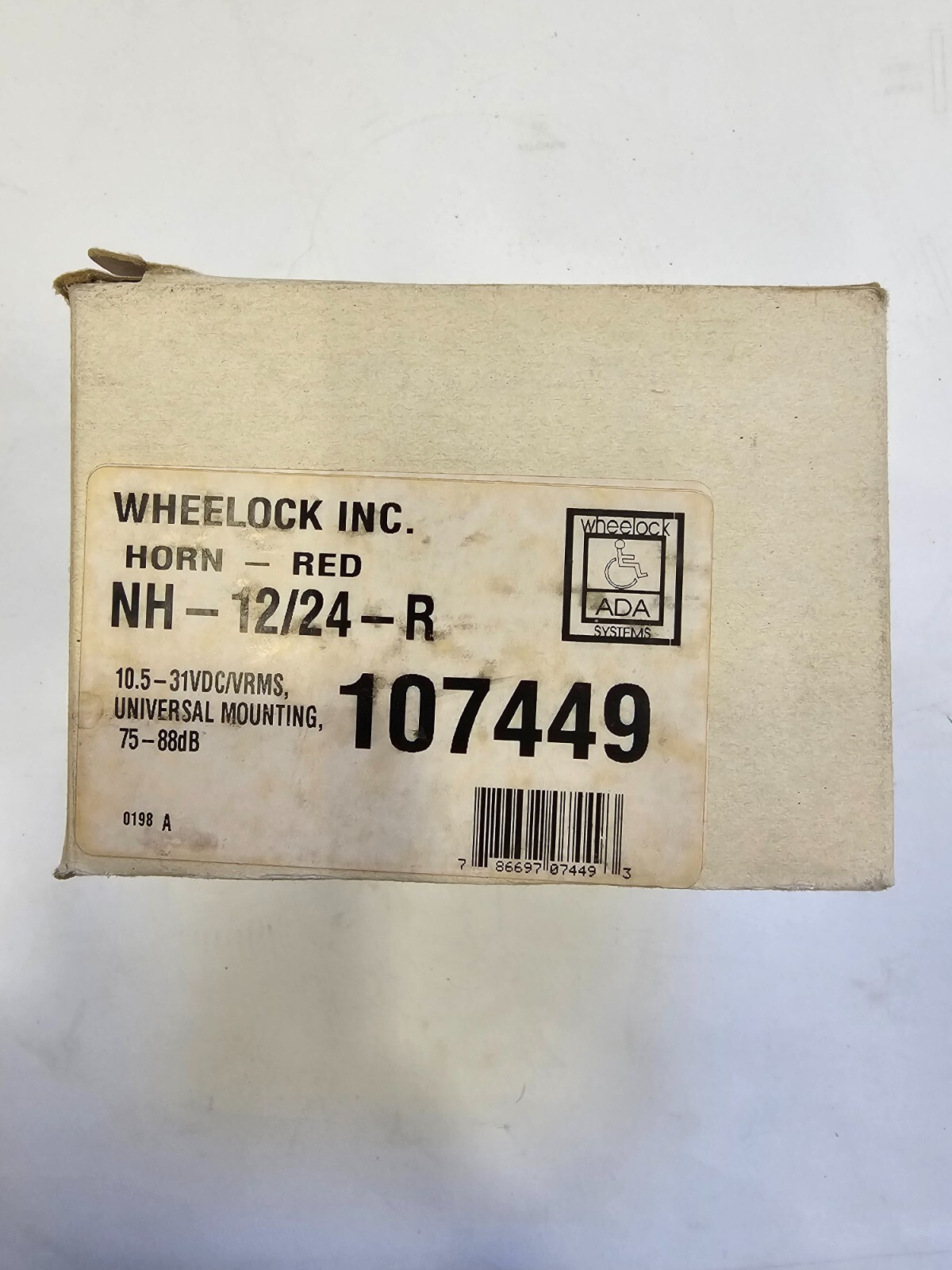 Wheelock NH-12/24-R 12/24 VDC Fire Alarm Horn, Red - NEW - FREE SHIPPING