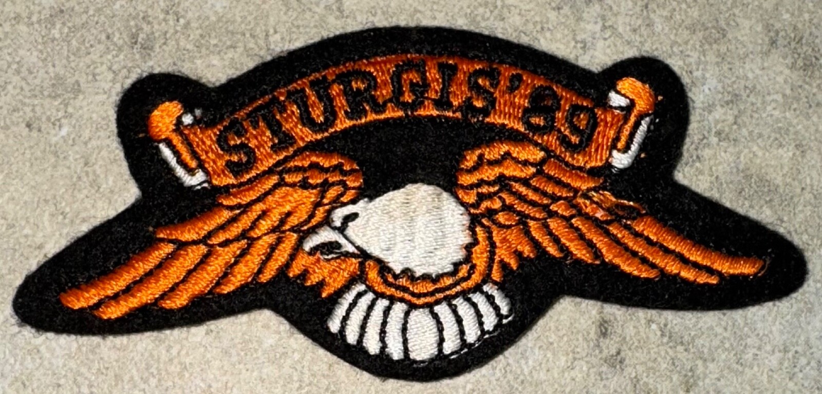 1989 Sturgis '89 49th Wings Eagle Embroidered 4 1/4" x 2" Patch
