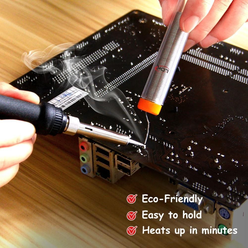60W Adjustable Temperature Soldering Iron Kit with 5 Tips for Easy DIY Repairs