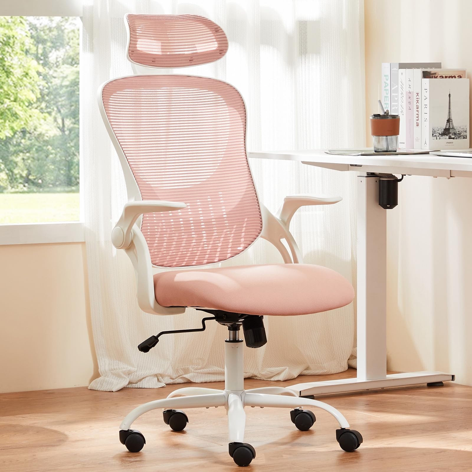 Home Office Managerial Executive Chair, High-Back Mesh with Adjustable Headre...