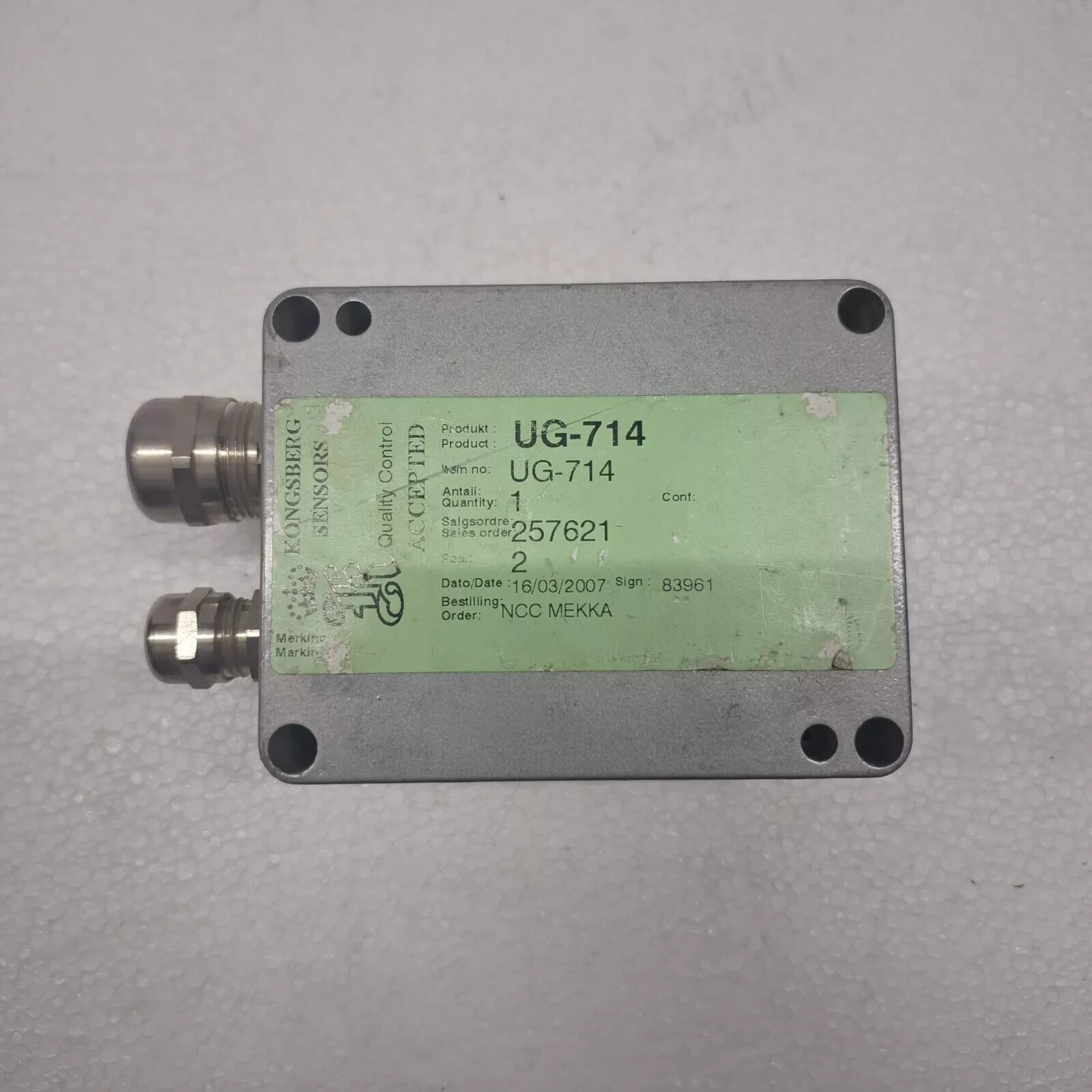 Kongsberg UG-714 Connection Box