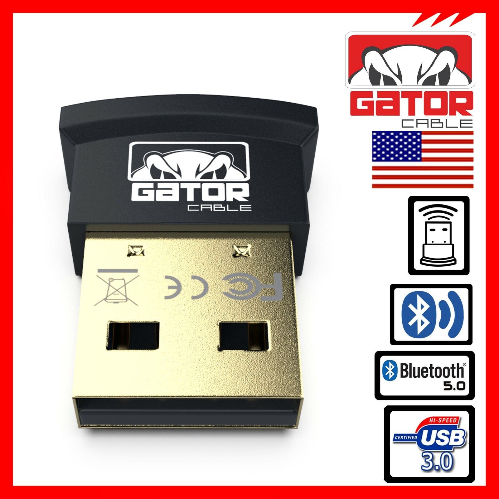 USB 3.0 Bluetooth 5.0 Dongle Adapter Wireless Receiver for PC Laptop NoteBook