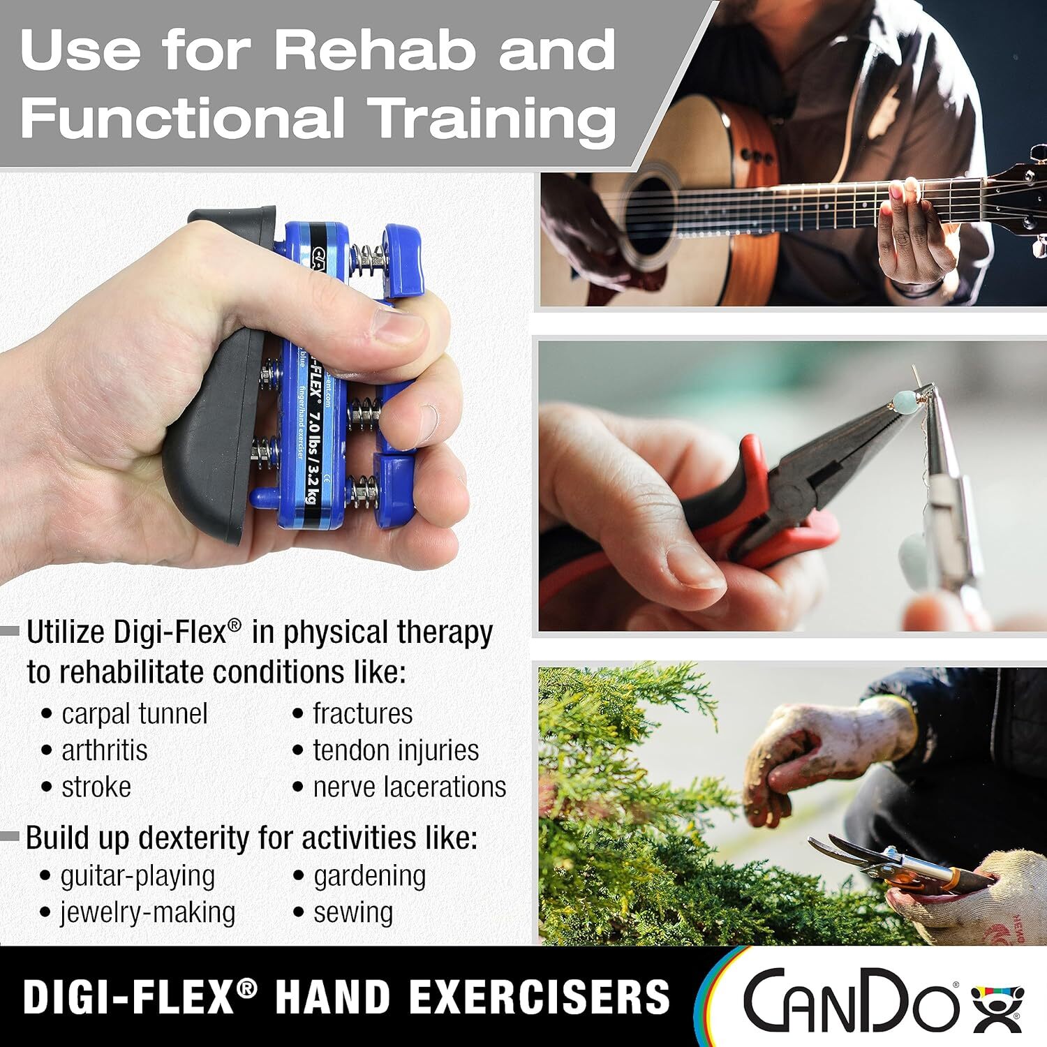 Ejercitador De Manos Y Dedos Digi-flex Verde - Tension Media - Para Destreza