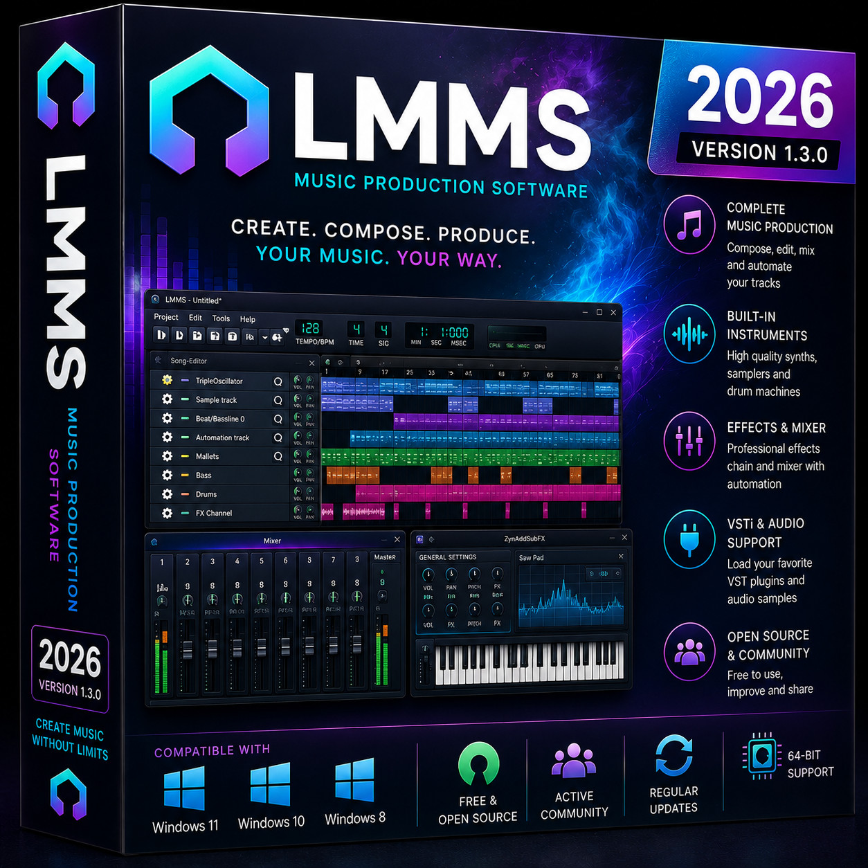 Music Production 2026 Software Beats Maker Audio Editor Mixing DAW  ~ Windows