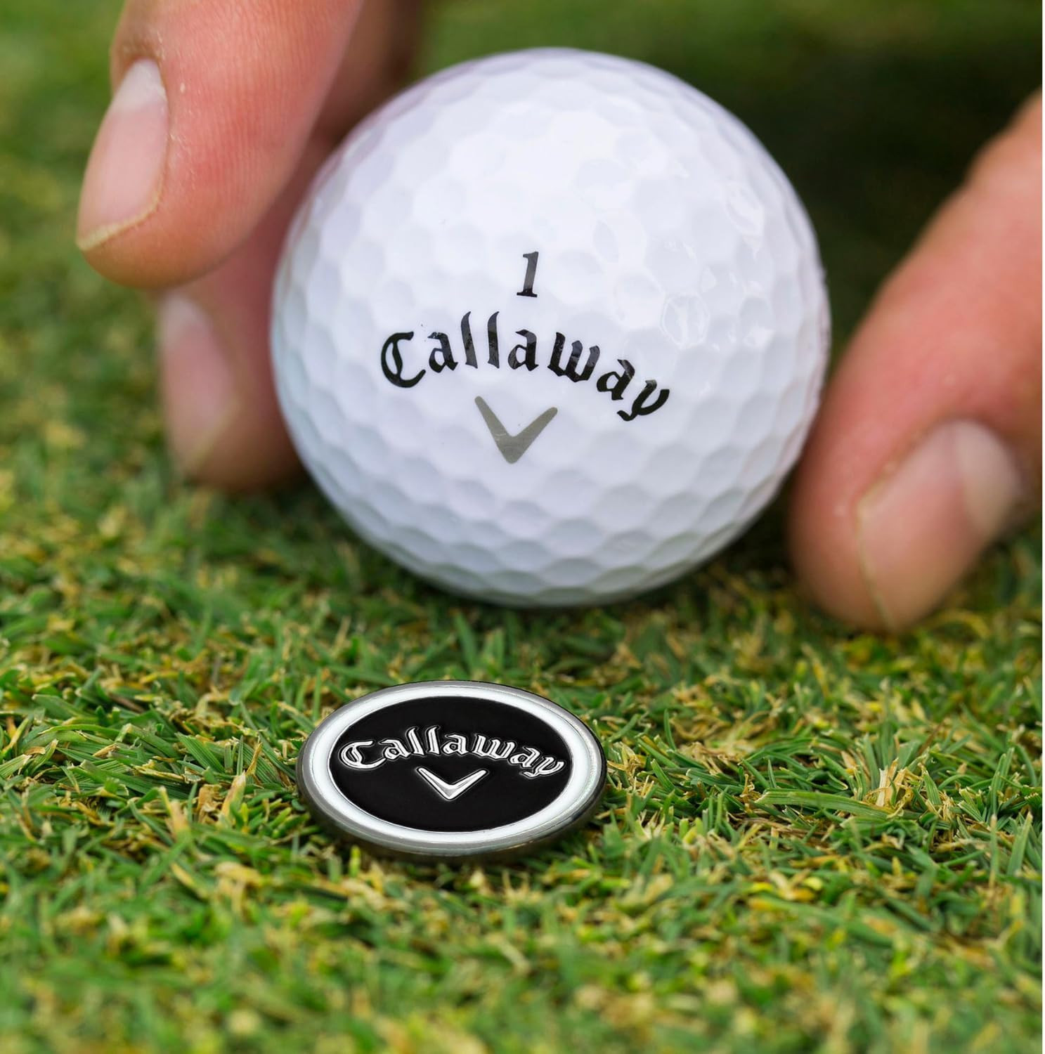 Callaway Magnetic Golf Ball Marker Hat Clips 2-Pack - Black/White