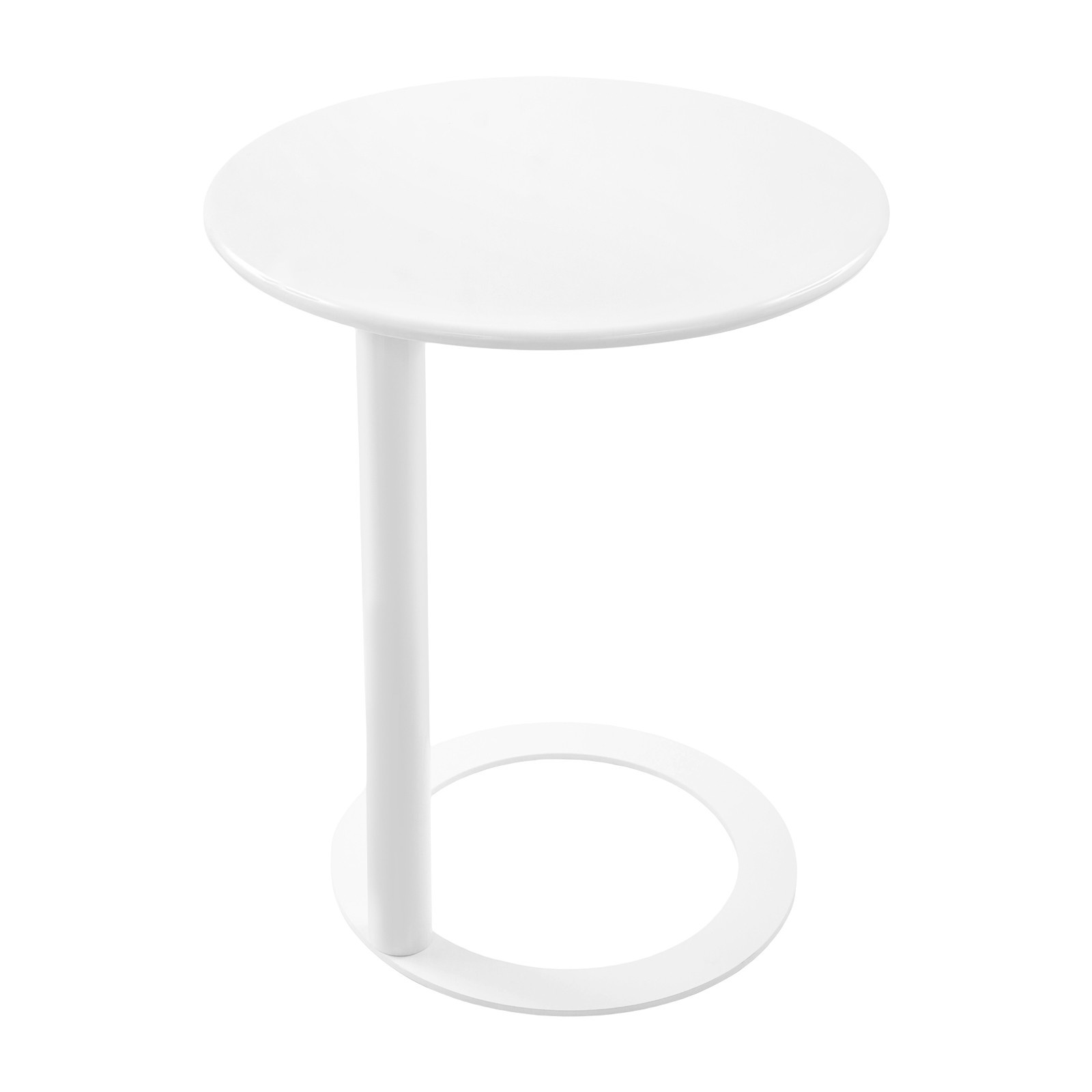 Round Side Table with O-Shaped Base - Stylish, Space-Saving Design