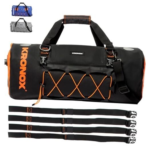 Motorcycle Duffel Bag Waterproof, 40L Black – Durable 40 Liters 3- Black