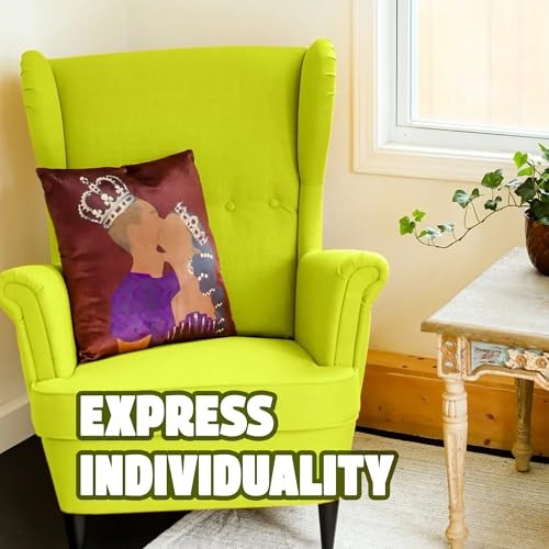 Decorative Throw Pillow – King & Queen Design, Soft Down Alternative Cranberry
