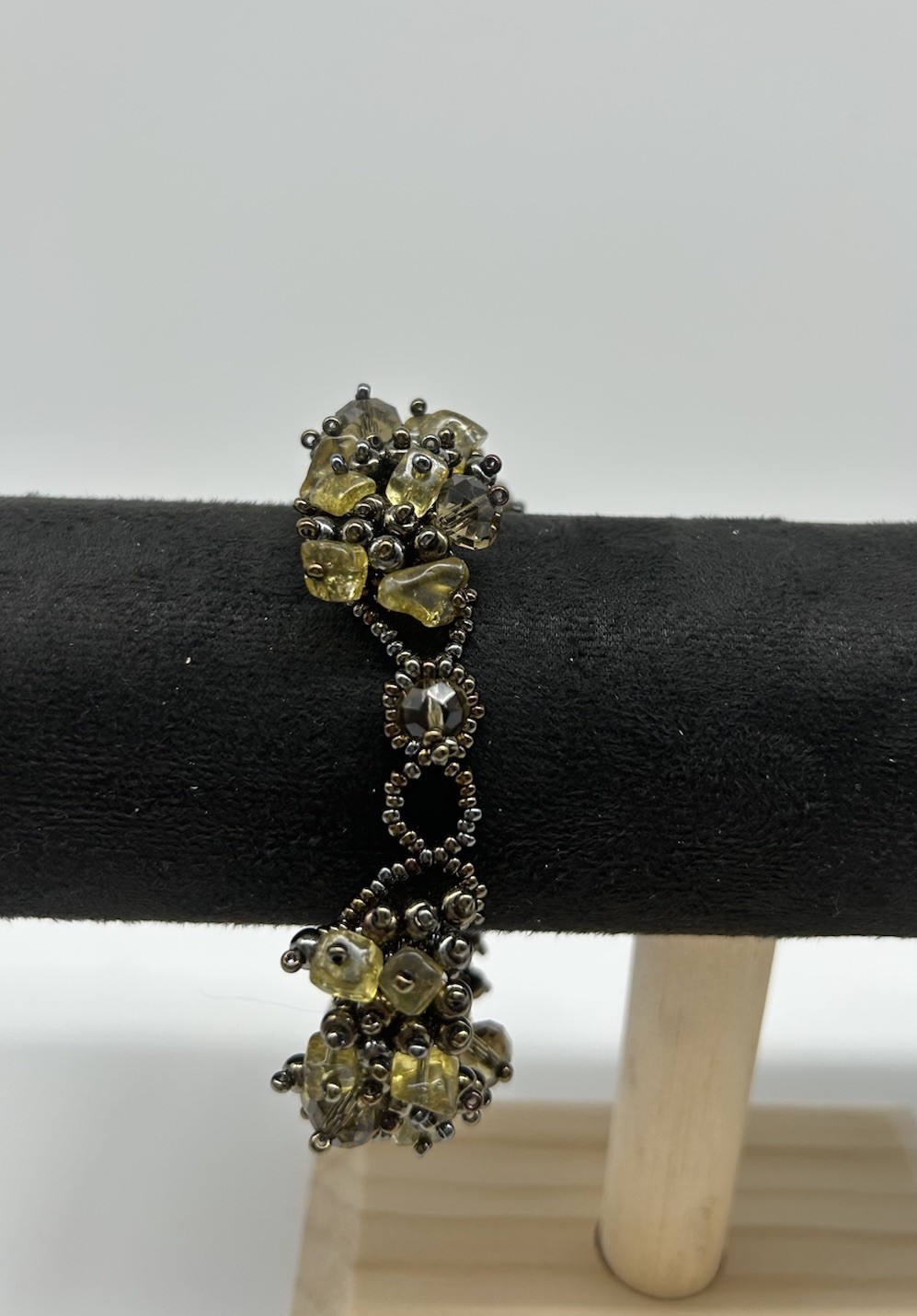 Olive Glass Beaded Bracelet