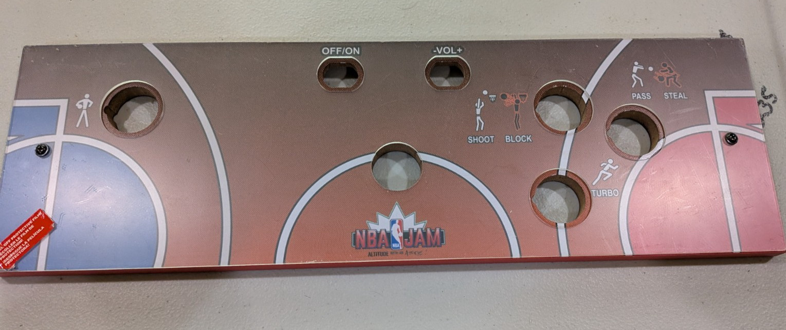 Arcade1Up NBA JAM Partycade CONTROL  Panel Board with deck protector
