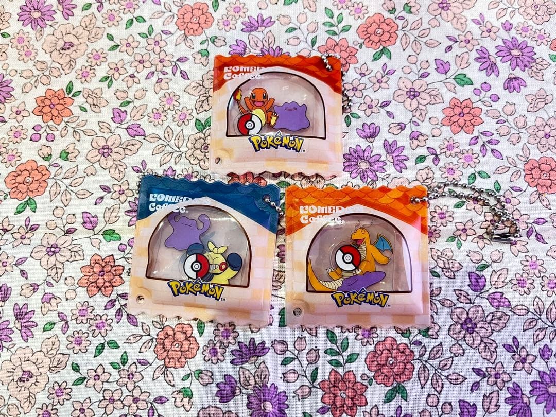 Komeda Coffee Pokémon Bean Candy Charm Set 3 Used