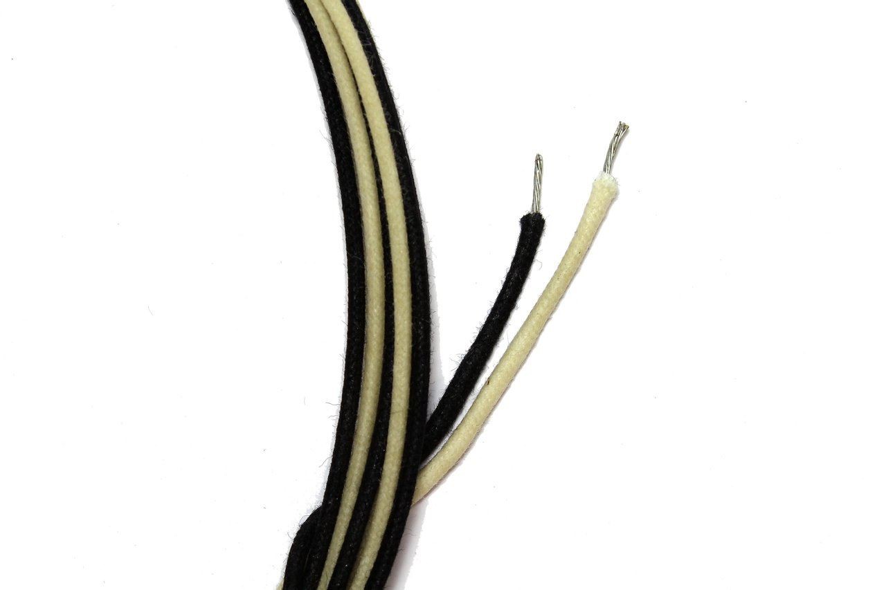 Vintage Cloth Wire Black and White for Guitar 5' each