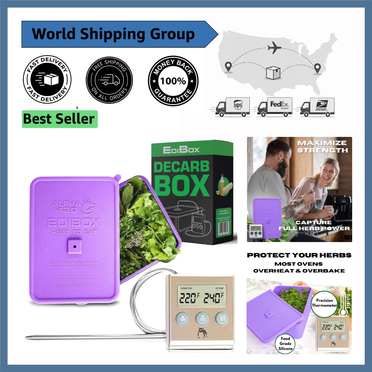 Compact BPA-Free Silicone Decarboxylator for Effortless Herb Activation at Home