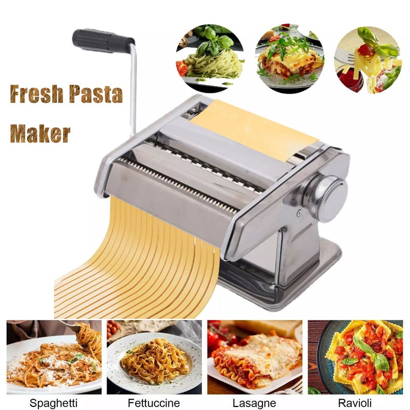 Fresh Pasta Maker Roller Machine Stainless Steel for Spaghetti Noodle Fettuccine