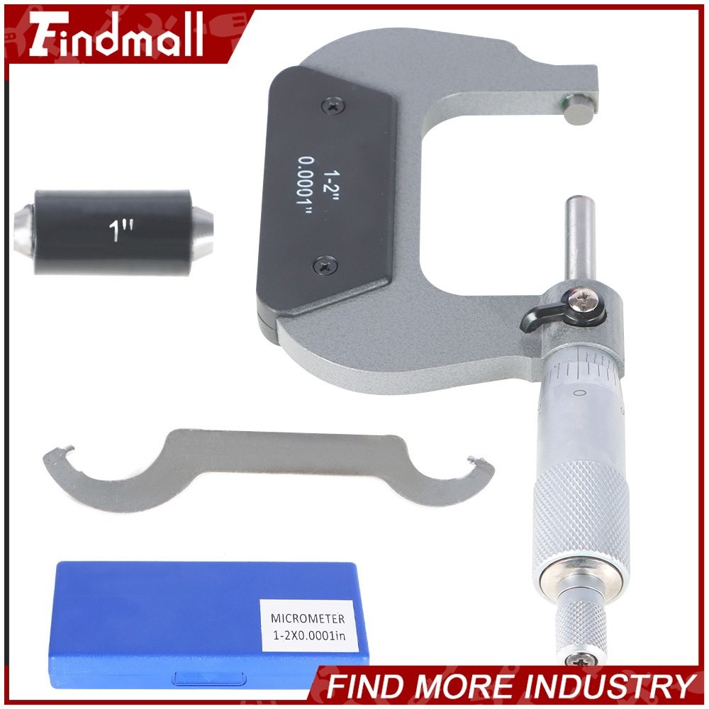 Findmall 1-2" Outside Micrometer 0.0001" Carbide  Precision Micrometer USA