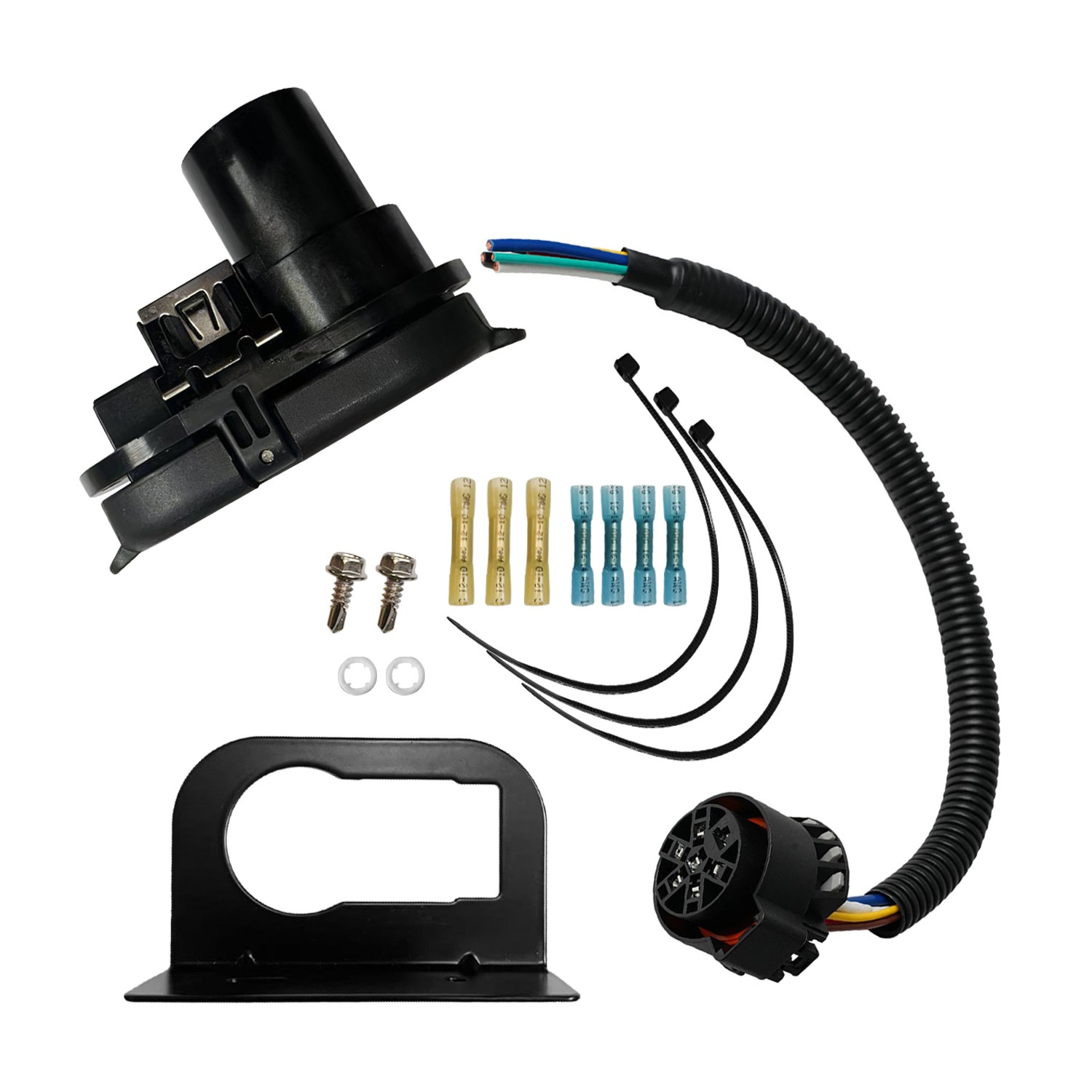 7Way Trailer Tow Hitch Wiring Plug Receptacle Connector Harness Installation Kit