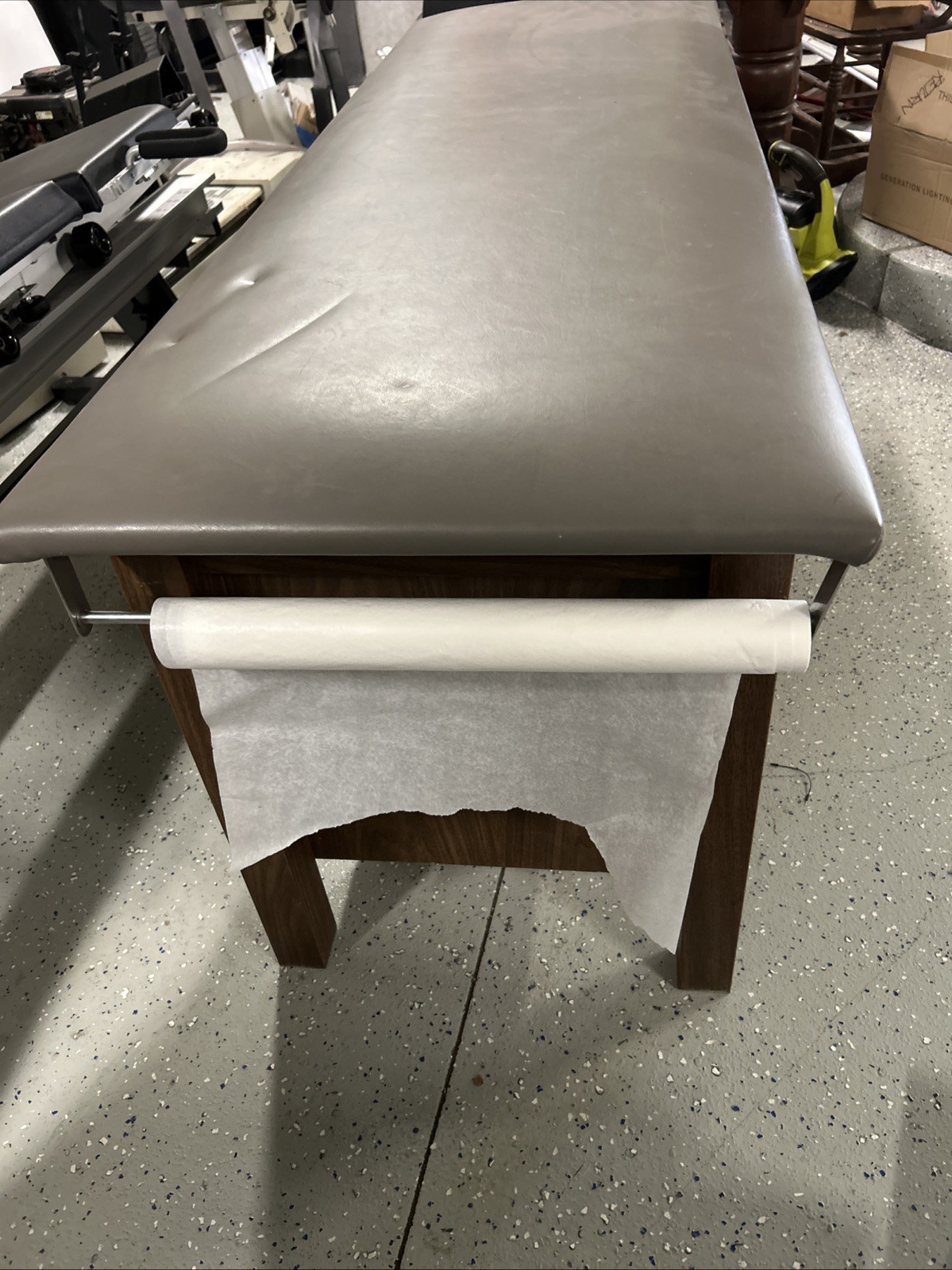 Medical Treatment Table With Sliding Cabinet Doors