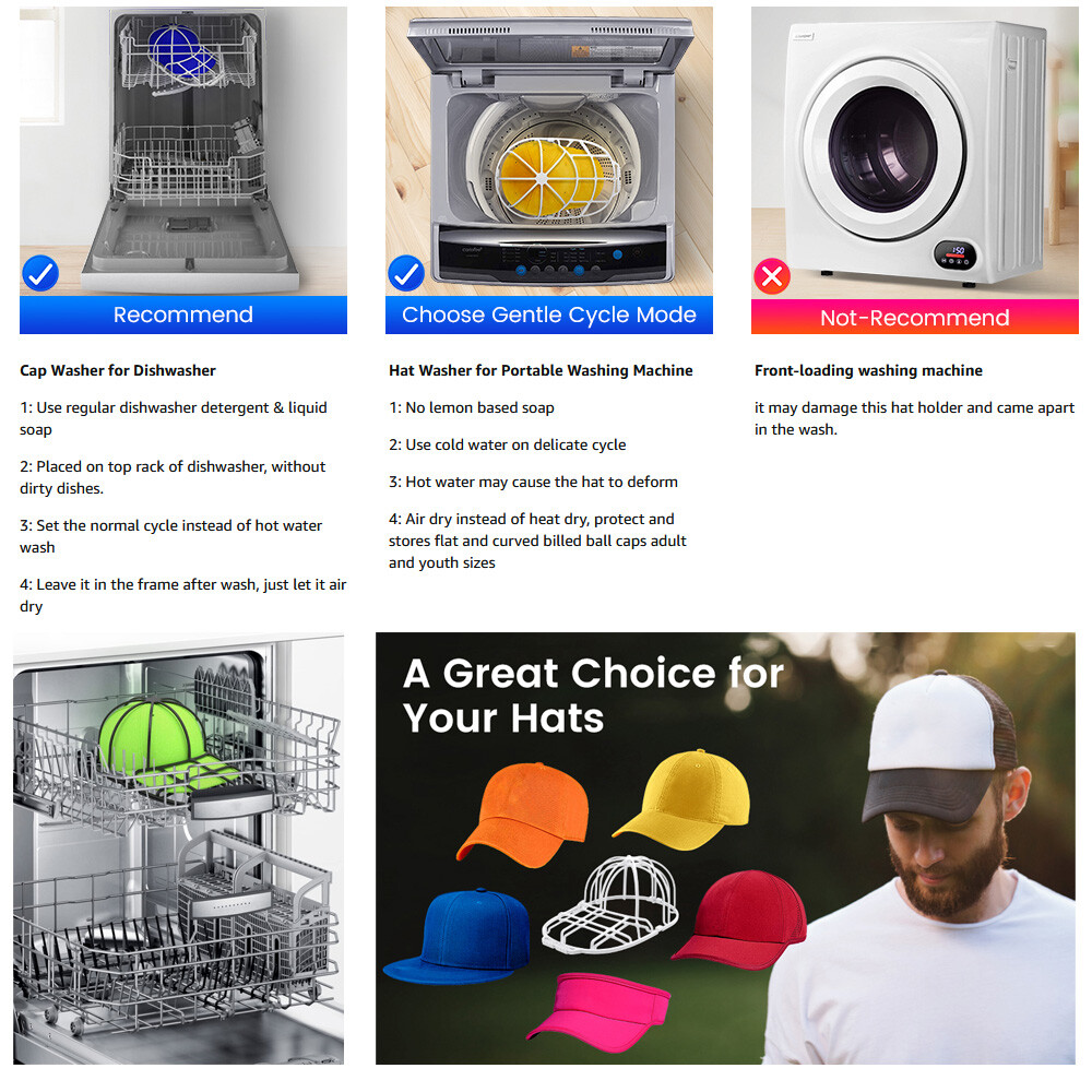 2x Ball Cap Buddy Washer Wash Ballcap Baseball Sport Adult Kid Hat Frame Cleaner
