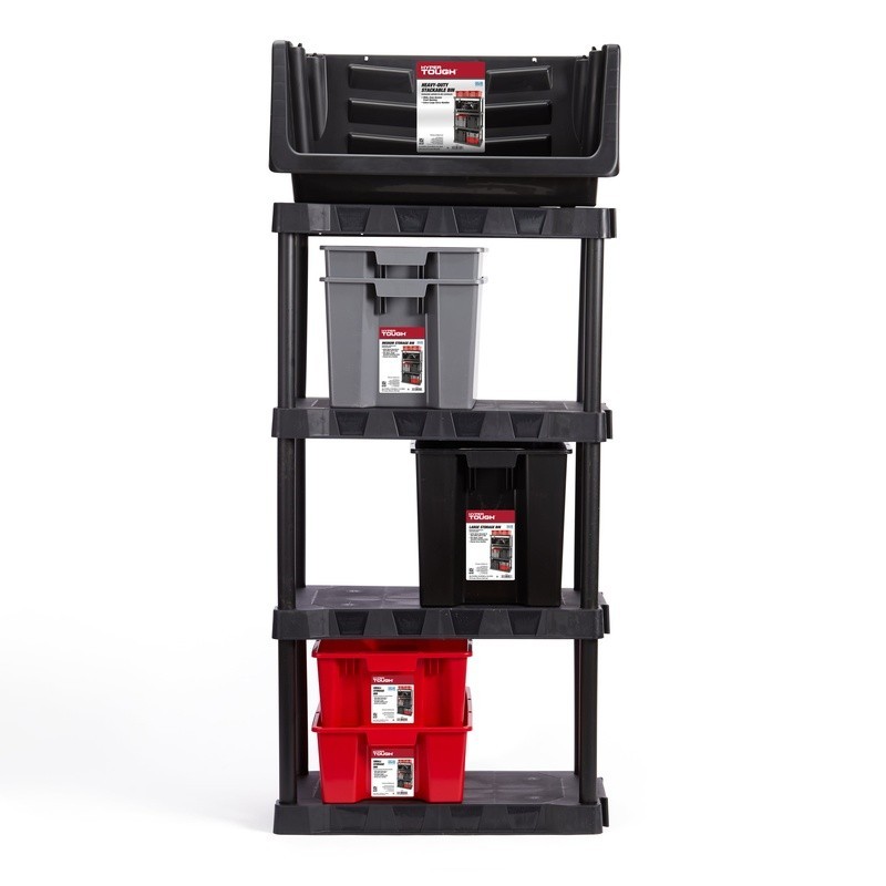 Heavy Duty Stackable Storage Bins Large Handles Rust Water Proof 100lb Limit New