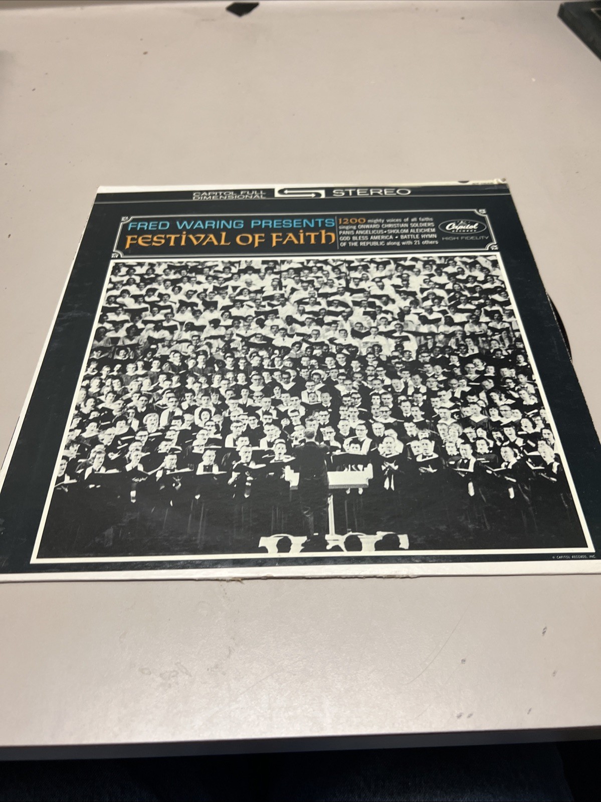Fred Waring presents Festival of Faith 1200 mighty voices gospel xian LP MINT!