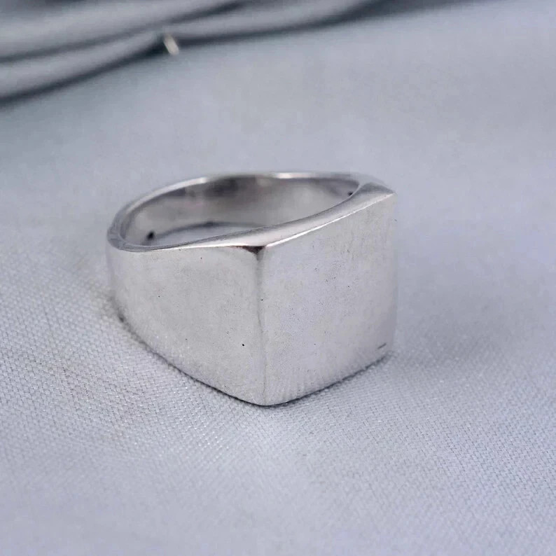 925 Sterling Silver Signet Ring mans Wedding Ring Simple And plain Signet Ring
