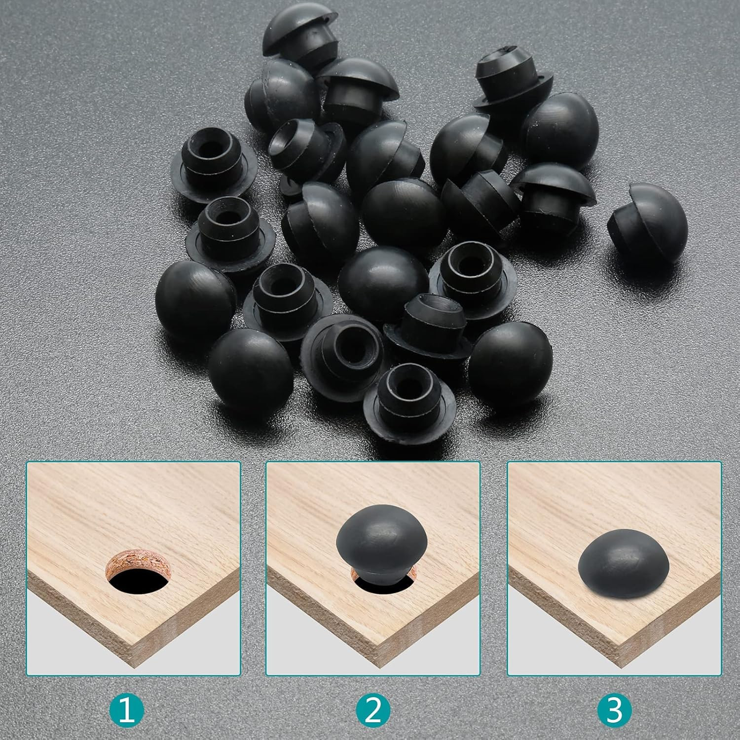 12PCS 8mm (5/16") Floor Bottle Jack Plugs Black Jack Oil Filler Plug Rubber P...