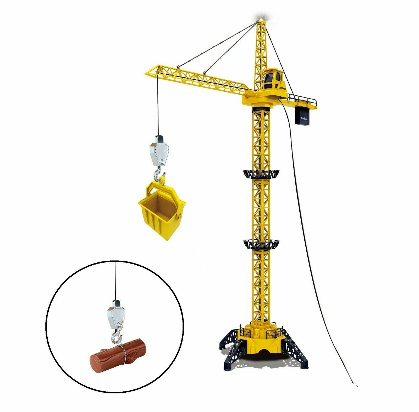 50" Wired RC Crawler Crane With Tower Light And Adjustable Height