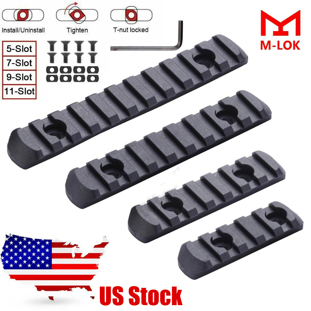 Polymer Picatinny 20mm Rail Section Set 5 7 9 11 Slot 4PCS 4 Rail Setfor M-LOK