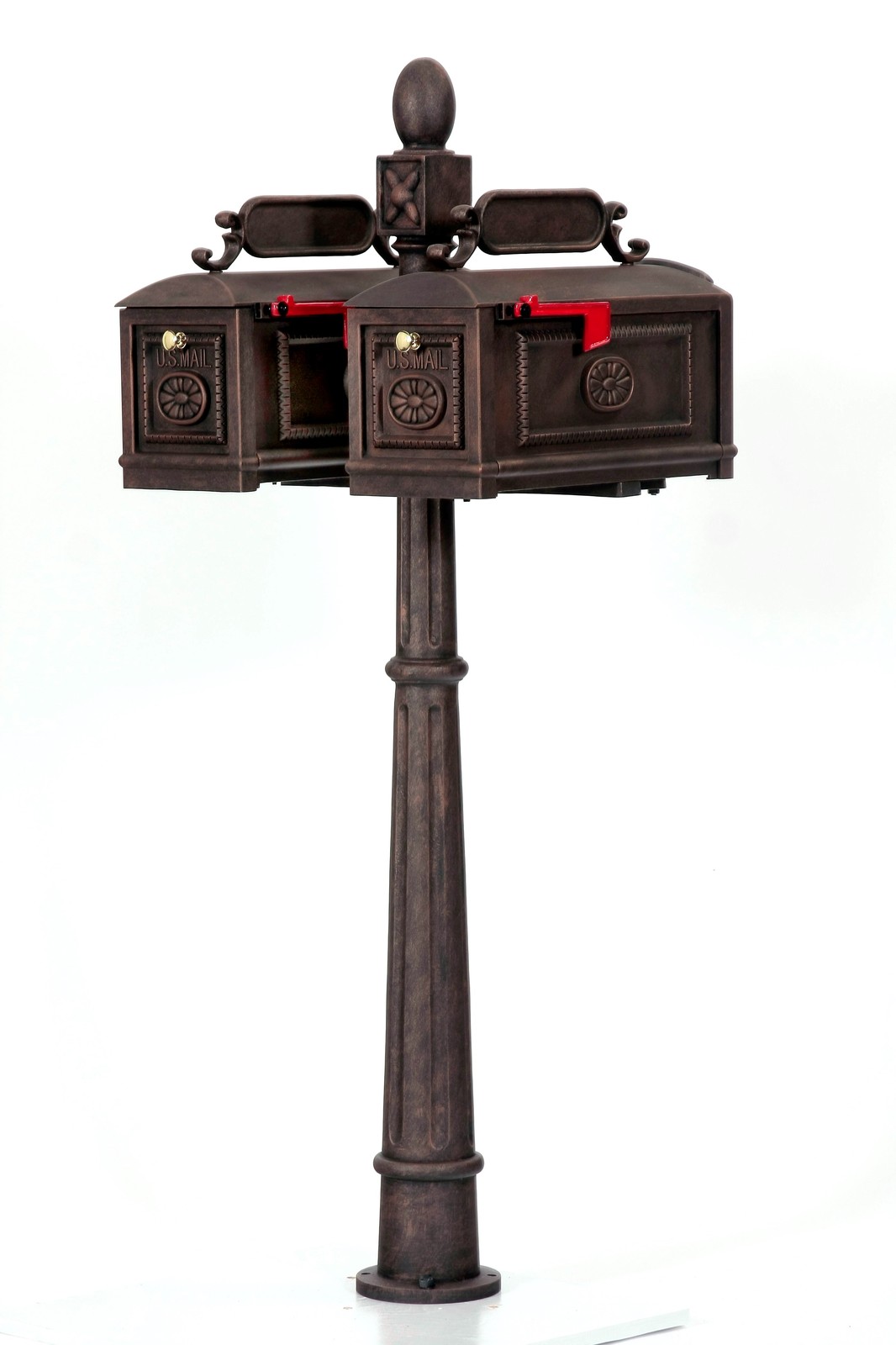 BBCD-R Contemporary- DOUBLE- Mailbox BRONZE Better Box Decorative Cast Aluminum