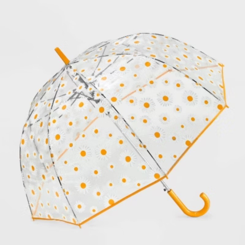 Bubble Daisy Bell Bubble Umbrella - Clear: Auto-Open, Plastic Handle
