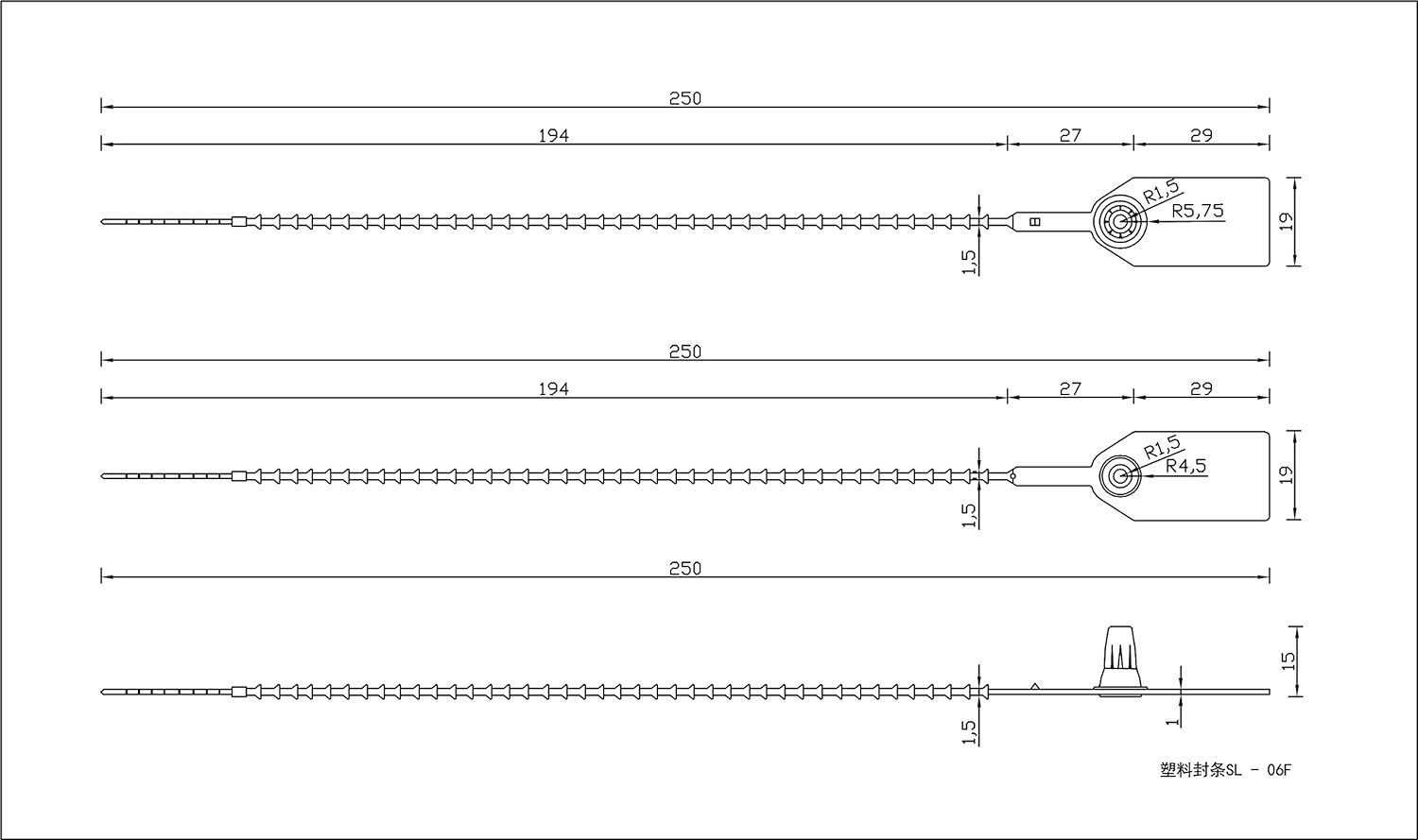 (R) 100 Plastic Tamper Seals, Zip Ties for Fire Extinguishers Pull Tite Security