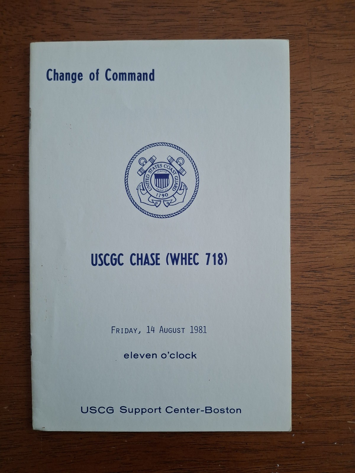 1981 Change of Command Ceremony USCGC Chase (WHEC 718)