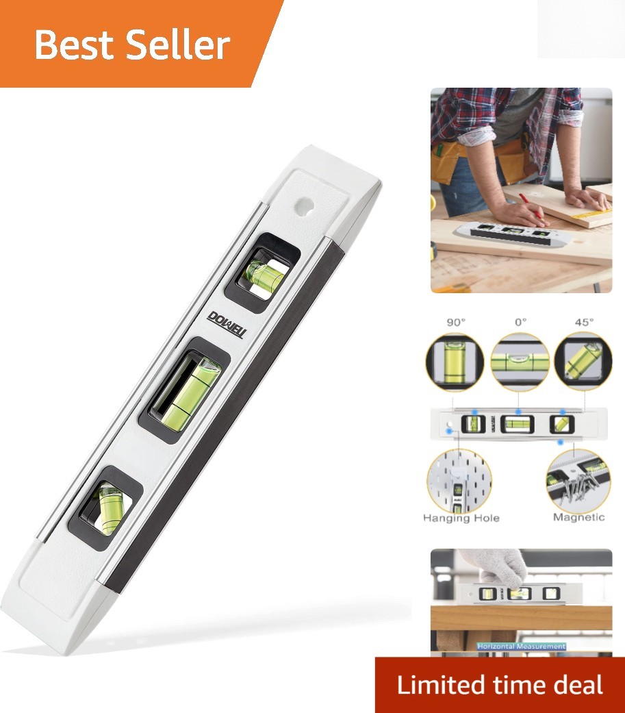 Compact 9-Inch Magnetic Spirit Level - Durable Alloy Frame with High Visibility