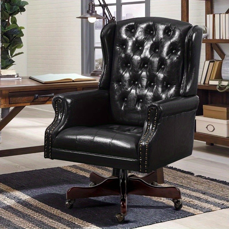 Executive Chair with Headrest - Brown High-Back Executive Chair Featuring a