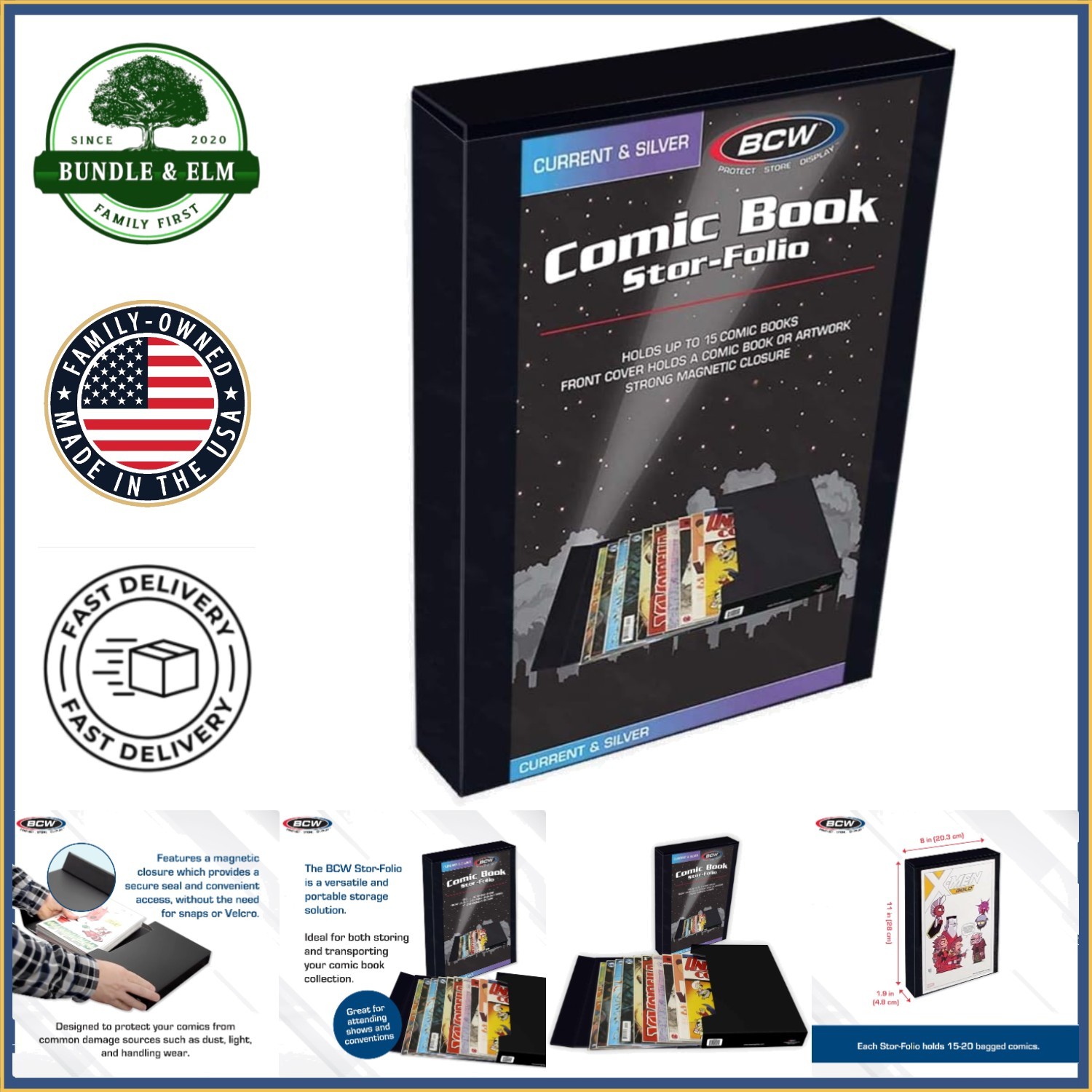 Comic Book Travel Case for Current & Silver Age Comics with Magnetic Closure