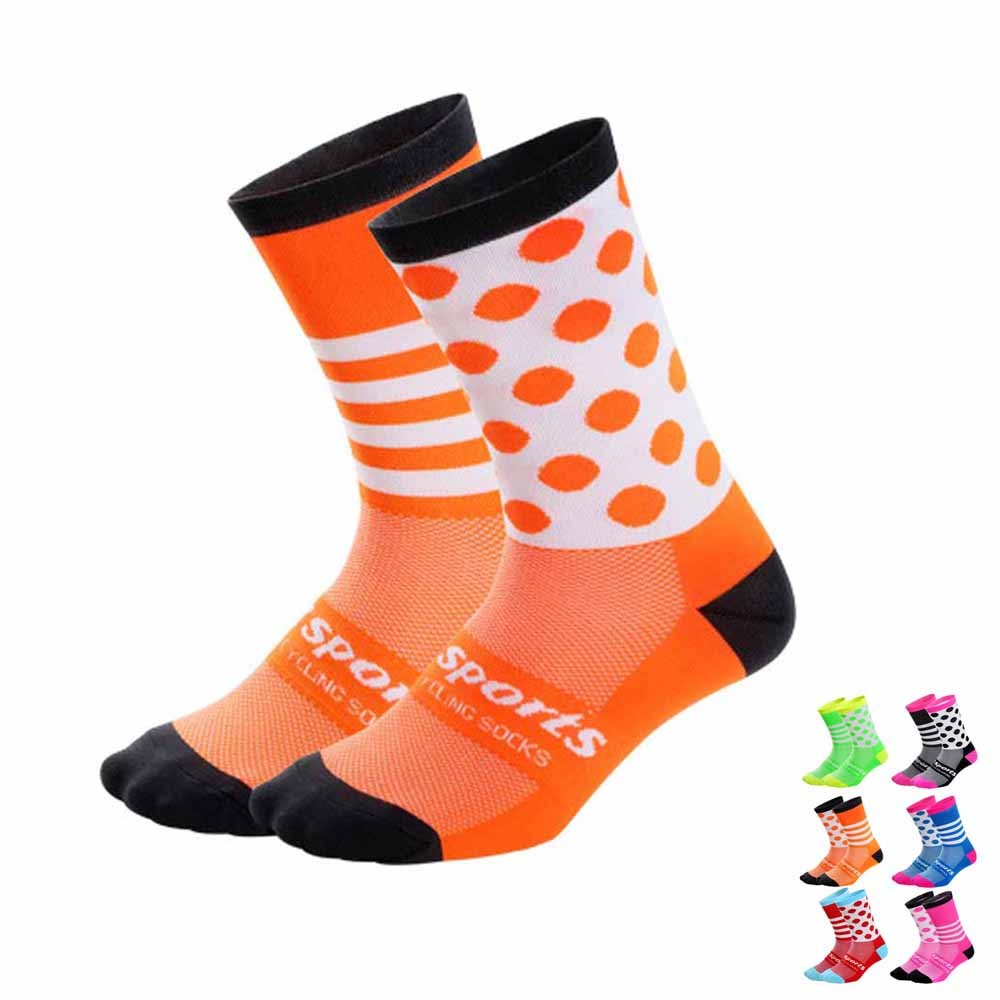 Pro Cycling Socks Men Women Riding Bicycle Sports Ankle Socks XC MTB BMX Orange