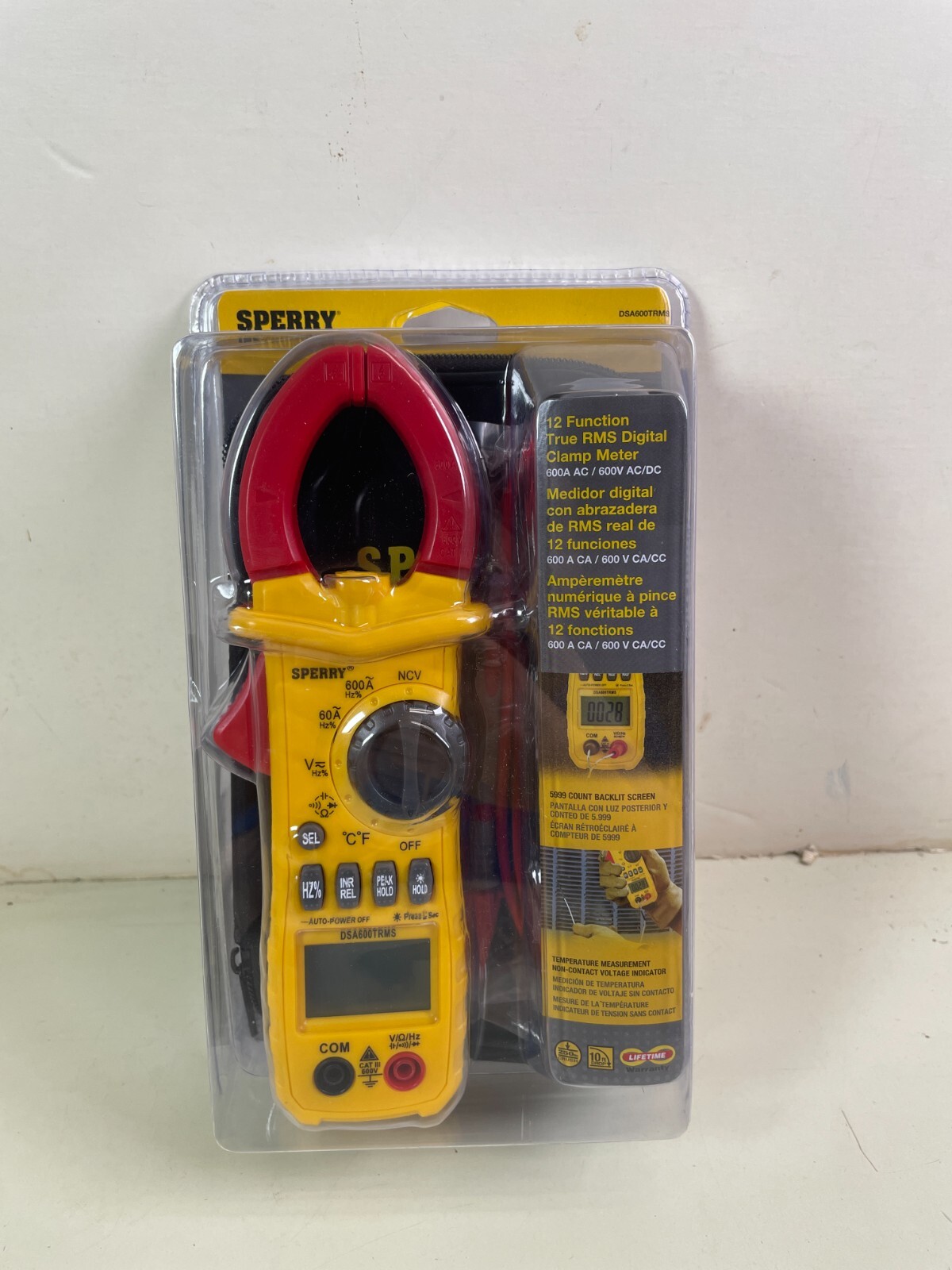 Sperry Digital Clamp Meter 12 Function True RMS 600A AC 600V AC/DC DSA600TRMS