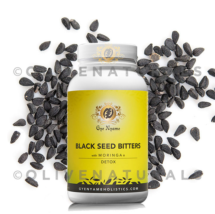 BLACK SEED BITTERS with MORINGA CAPSULES~DETOX~ The Original+Best by Gye Nyame