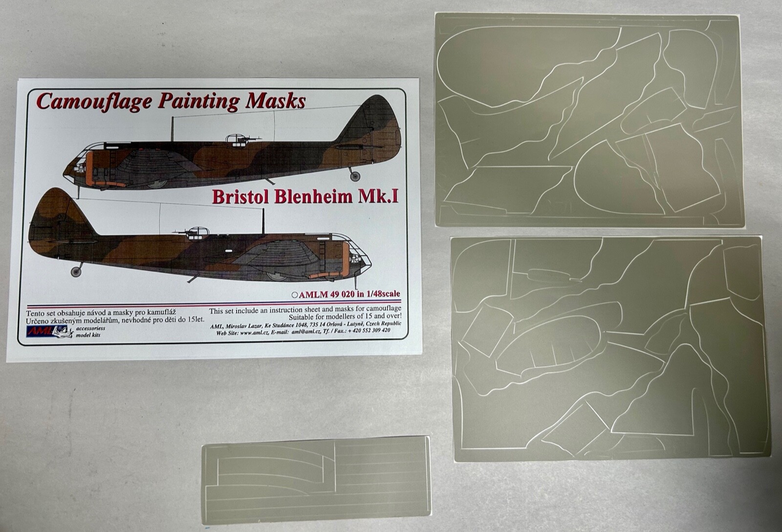 NEW Vtg AML Bristol Blenheim Mk.I Military Model Airplane Paint Mask Set (CN3)