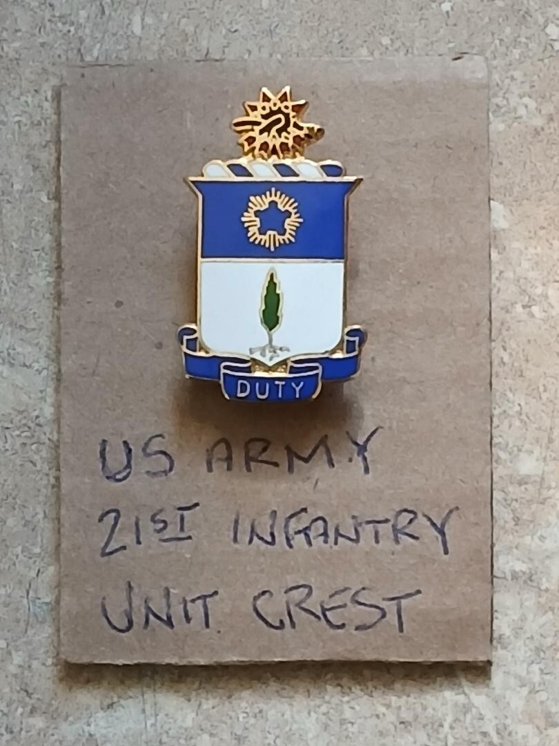 US Army 21st INFANTRY Unit Crest DUI