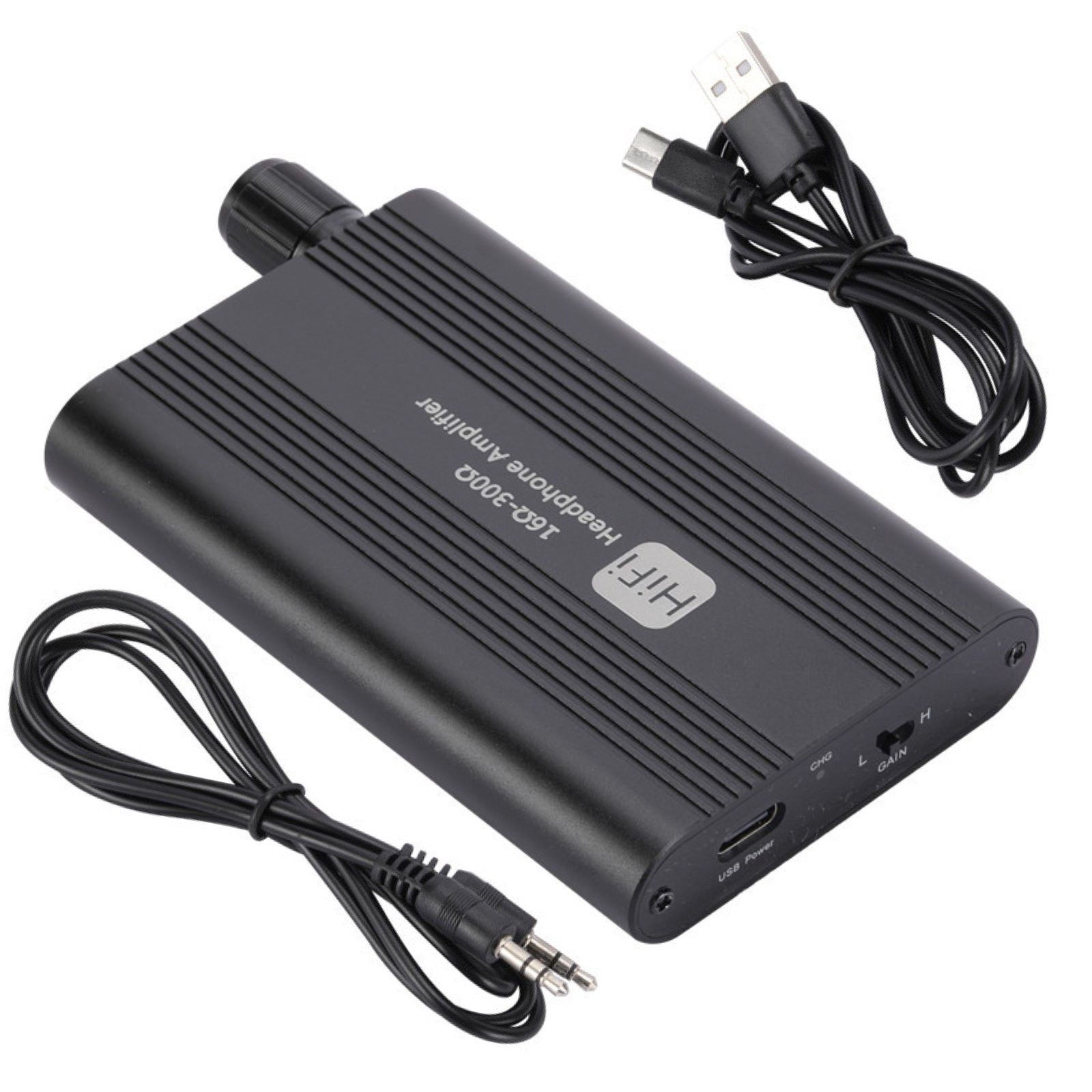 16-300Ω HIFI Headphone Amplifier Portable Earphone AMP 3.5mm w/ Audio USB Cable