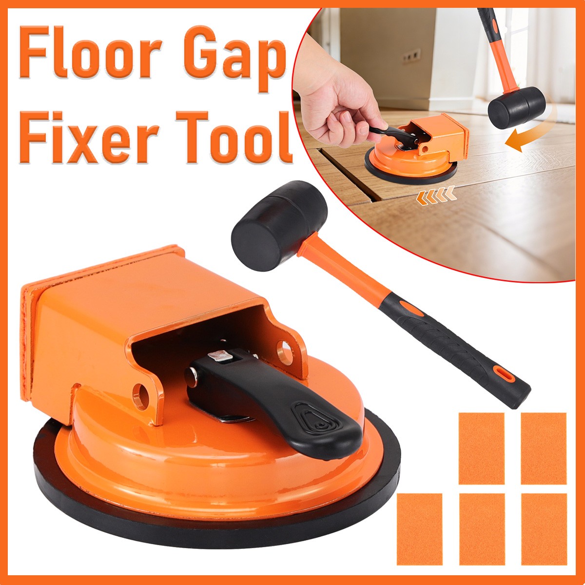 Floor Gap Fixer Tool with Suction Cup for Hardwood-Laminate and Vinyl Flooring